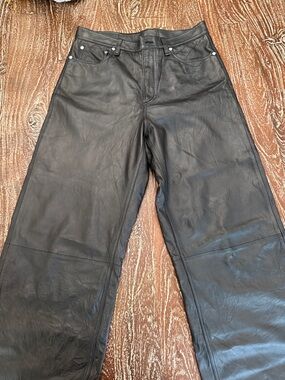 rag & bone Black Leather Trousers